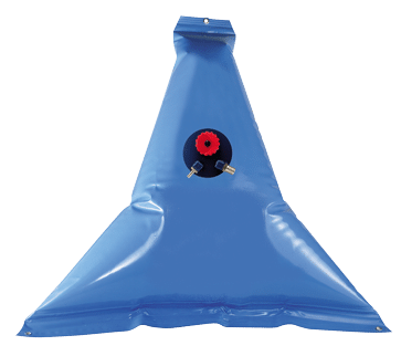 allpa Flexibele kunststof drinkwatertank 100l, afm. 1100x1100mm, punt model, inclusief dop & nippels - ALLP
