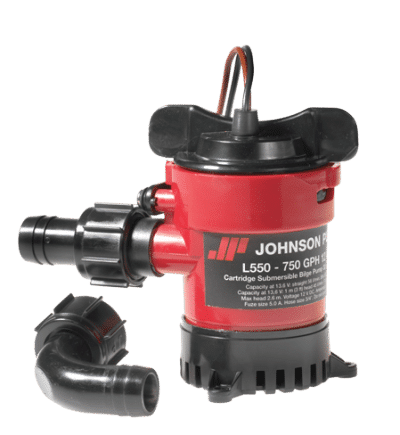 Johnson Pump L-serie bilgepomp (cartridge type) L550, 12V-3A, 56l-min, opvoerhoogte max. 2,6m - Johnson Pump
