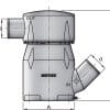 Kunststof waterlock MGL inlaat 152mm-45 gr uitl 203mm - Vetus