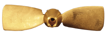 Radice 2-blads bronzen klapschroef voor schroefas, 12 x09 , asgat Ï25mm, conus 1:10, rechts - Radice