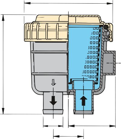 Filter koelwater slangaansluiting 38,1mm - FTR330-38 - Vetus