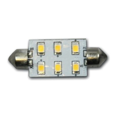 LED Festoon 10-30V - 1,1W warm wit 6 LEDS 37 mm - Hollex