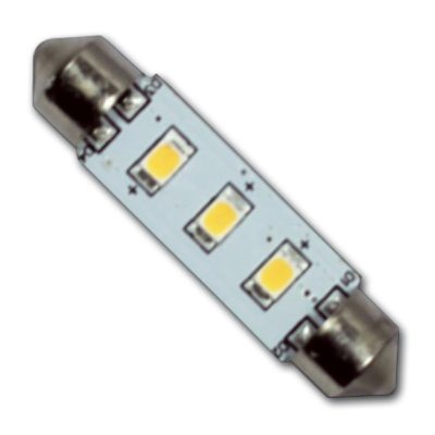 LED Festoon 10-30V - 0,5W warm wit 3 LEDS 42 mm - Hollex