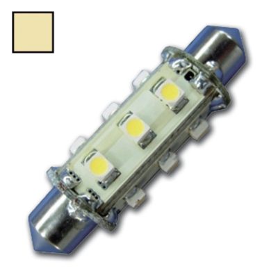 LED Festoon 10-30V - 0,9W warm wit 12 LEDS 42 mm - Hollex