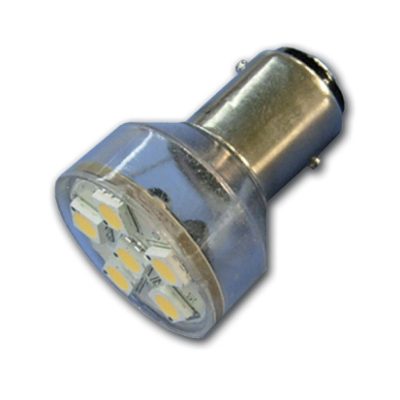 LED Ba15D 10-30V - 1,1W warm wit 6 LEDS - Hollex