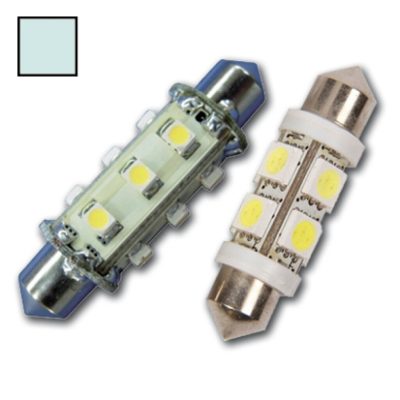 LED Festoon 10-30V - 1W wit 12 LEDS 42 mm - Hollex