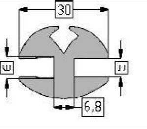 Raamrubber TPE grijs 5-6 br. 30 mm - DGRU
