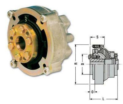 Centaflex koppeling, M-127 1.0, max. 250Nm (plezier), D=63,5mm, Tk=82,5mm, Z=4x90°, M=M10 - Centa