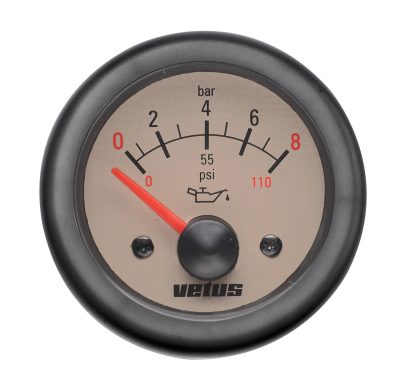 Oliedrukmeter 12V 0-8 kg-cm2 D52mm beige - Vetus