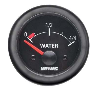 Waterniveaumeter zwart 12V D 52mm - Vetus