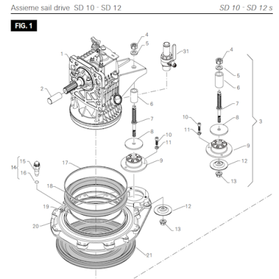 Saildrive Manchet ZF SD 10 en 12 - ZF Hurth