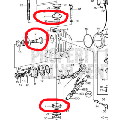Ingaande as en tandwielen (gear set) Volvo Penta MS2 keerkoppeling - 873095