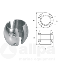 Aluminium Anode voor Ø25mm-as bolvormig