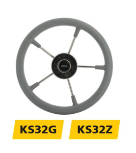 VETUS stuurwiel (320 mm - 12 ) met PU-schuim laag zwart, incl. kap - KS32Z