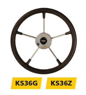 VETUS stuurwiel (360 mm - 14 ) met PU-schuim laag grijs, incl. kap - KS36G