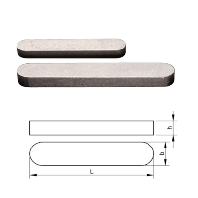 Spie schroefas - Inlegspie rvs 8x7x63mm